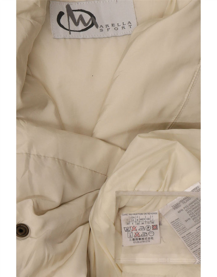 MARELLA Chaqueta acolchada extragrande para mujer UK 10 Small Off White Poliamida