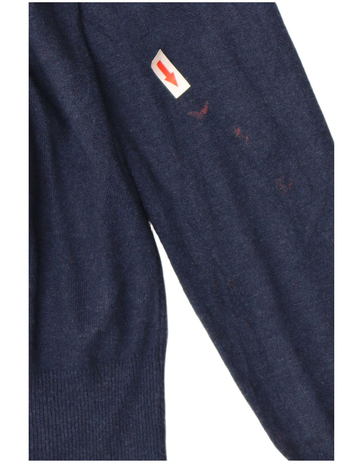 Marks & Spencer Suéter tipo cárdigan para mujer UK 10 Small Viscosa azul marino