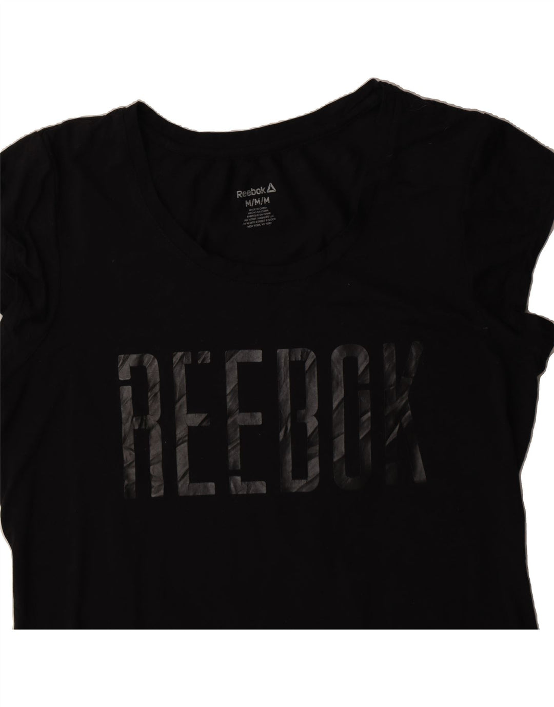 REEBOK Womens Graphic Vest Top UK 14 Medium Black Vintage Reebok and Second-Hand Reebok from Messina Hembry 