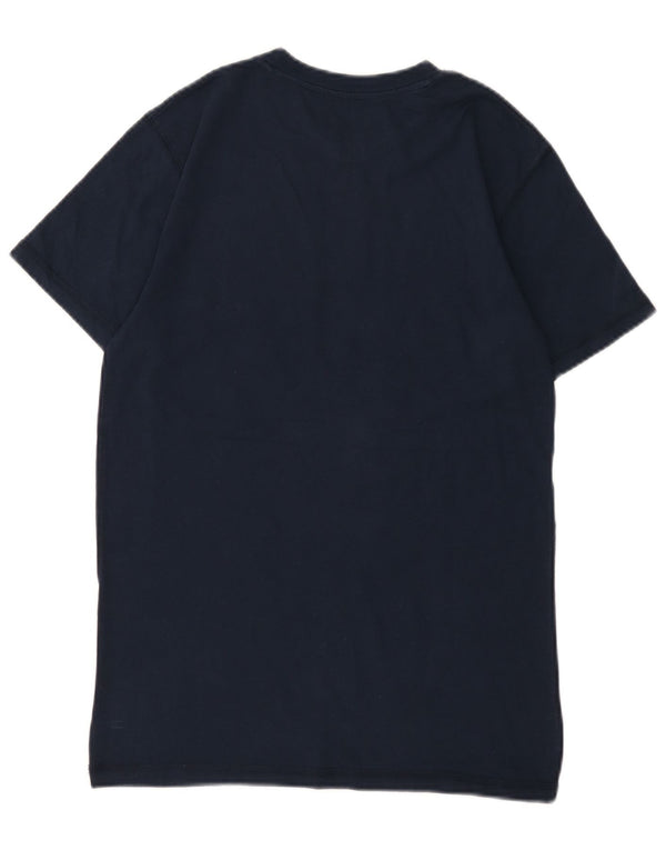 Hard Rock Cafe Mens Amsterdam Graphic Camiseta Top Pequeño Azul Marino Algodón