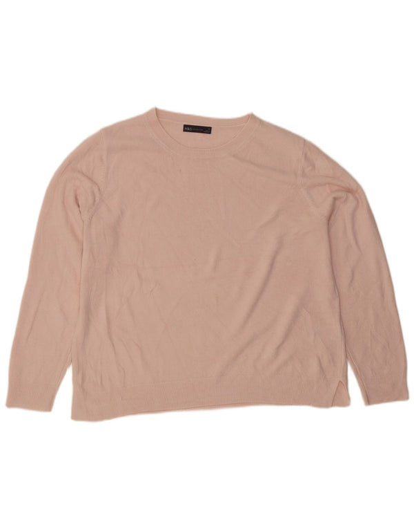 Marks & Spencer Jersey con Cuello Barco para Mujer UK 22 3XL Acrílico Rosa