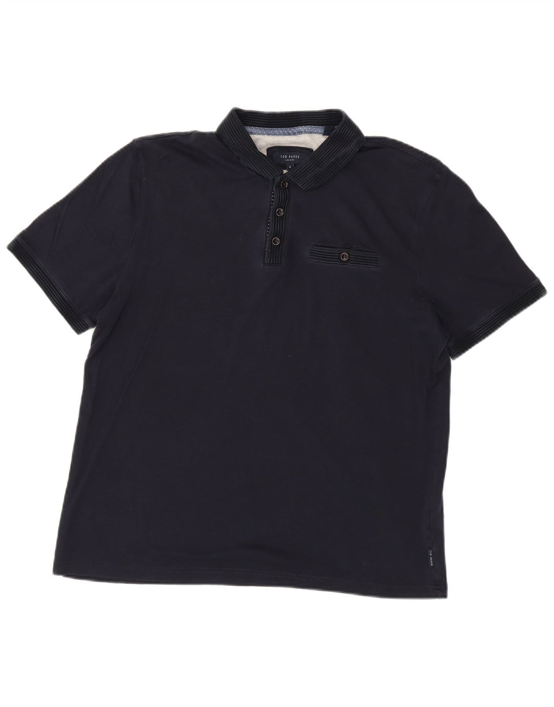 Ted Baker Polo para hombre talla 4 grande algodón azul marino
