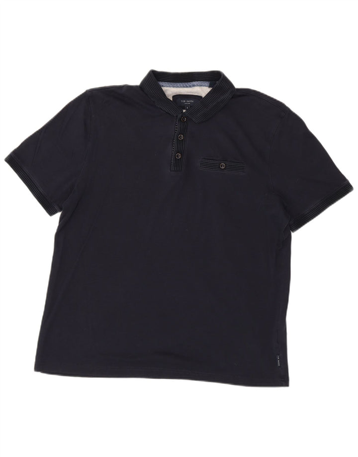 Ted Baker Polo para hombre talla 4 grande algodón azul marino