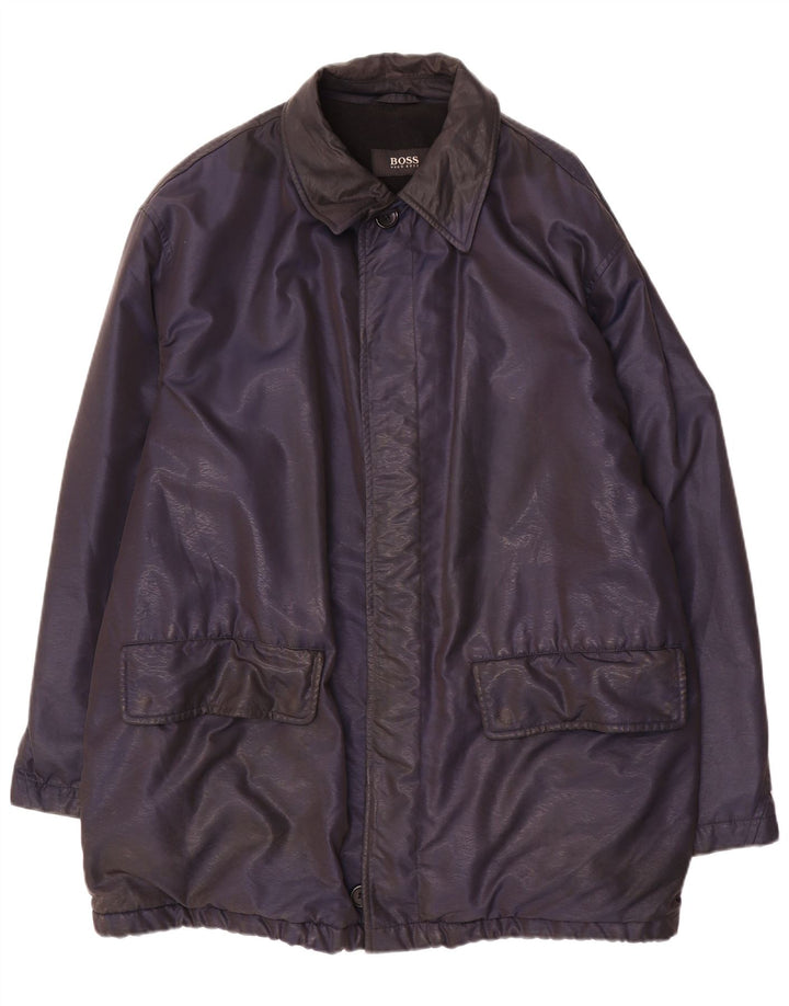 Hugo Boss Chaqueta cortavientos para hombre IT 54 2XL Nylon azul marino