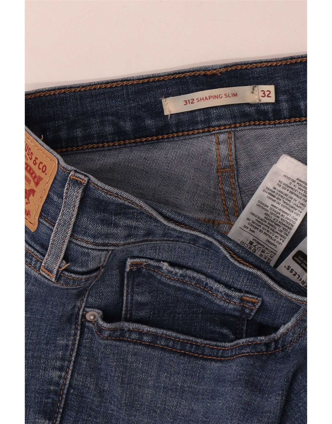 Levi's Mujer 312 Shaping Slim Jeans W32 L30 Algodón Azul