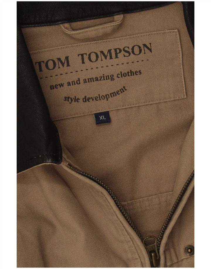Tom Tompson Chaqueta Bomber para Hombre UK 42 XL Algodón Beige