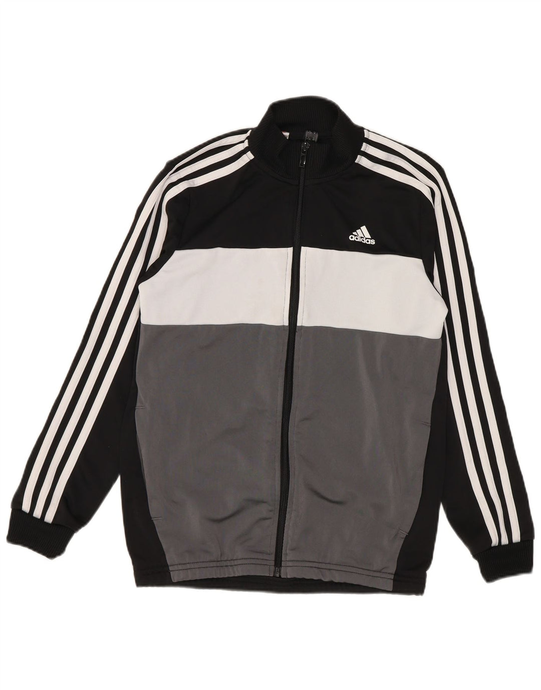 Adidas - Chaqueta de chándal para niño, 11-12 años, color gris, poliéster