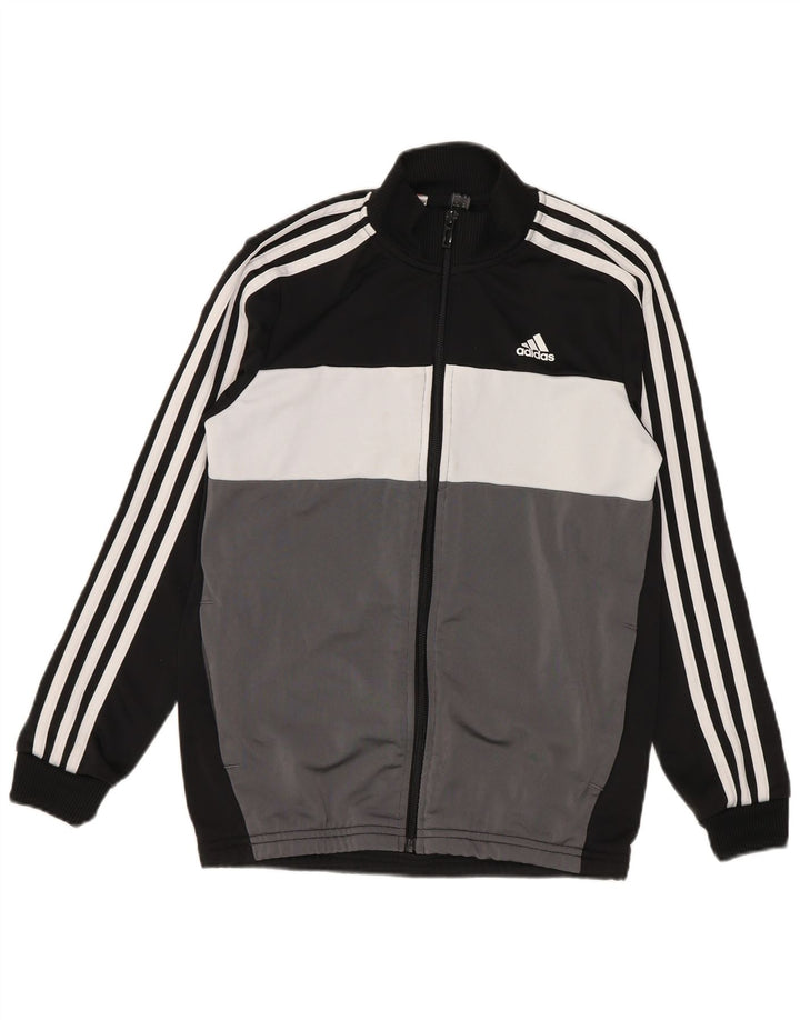 Adidas - Chaqueta de chándal para niño, 11-12 años, color gris, poliéster