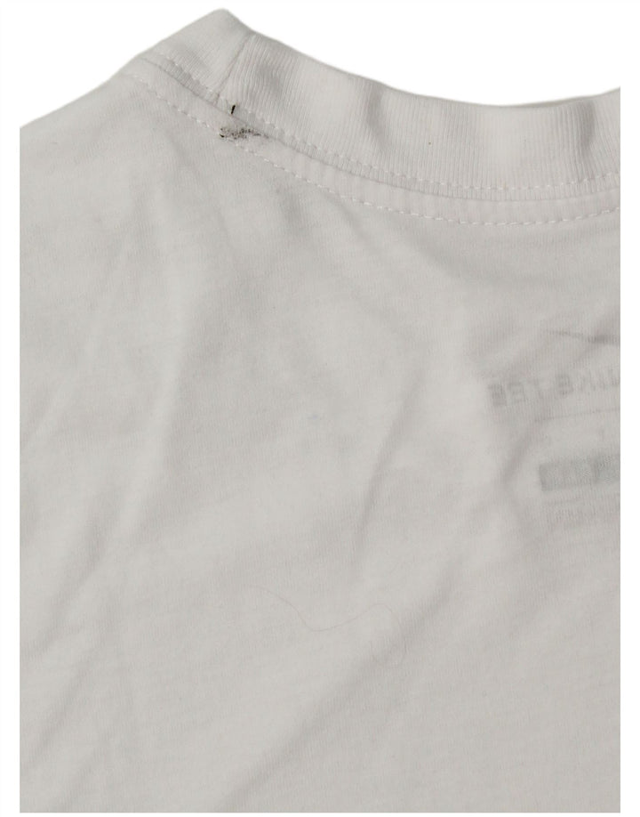 Nike Dri Fit Graphic Camiseta para hombre, talla pequeña, poliéster blanco