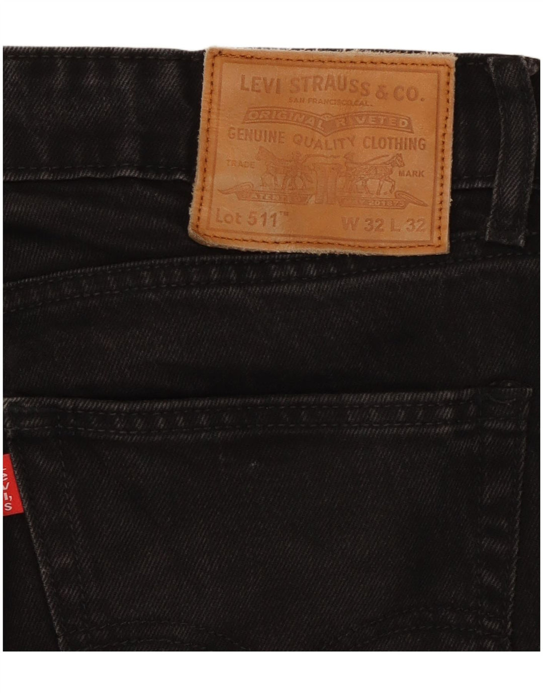 Levi's Hombre 511 Slim Jeans W32 L32 Algodón Negro