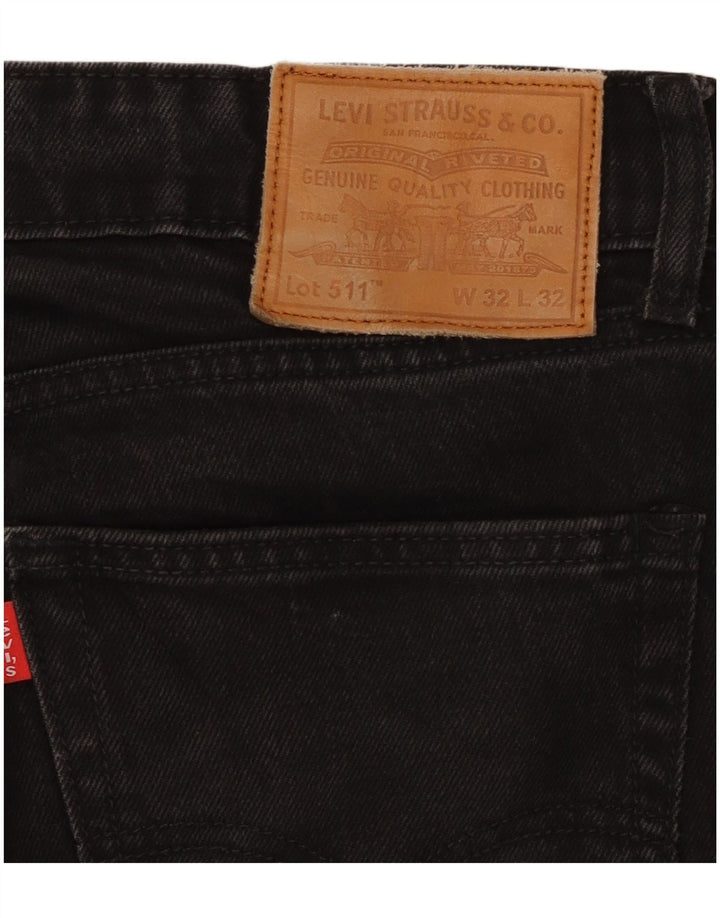 Levi's Hombre 511 Slim Jeans W32 L32 Algodón Negro