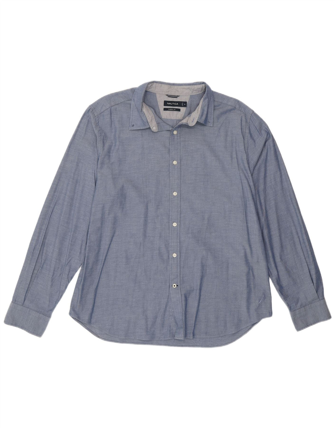NAUTICA Mens Classic Fit Shirt XL Blue Cotton