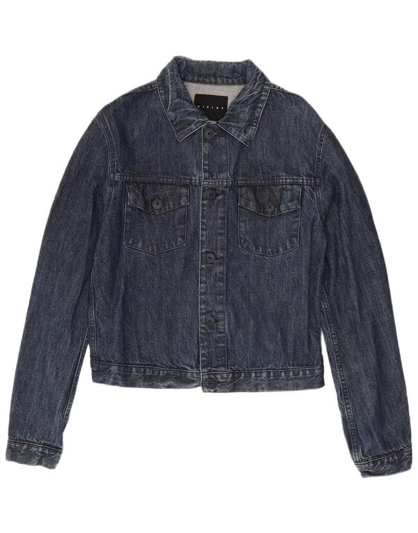 Sisley Chaqueta vaquera para mujer UK 44 Mediana Azul marino Algodón