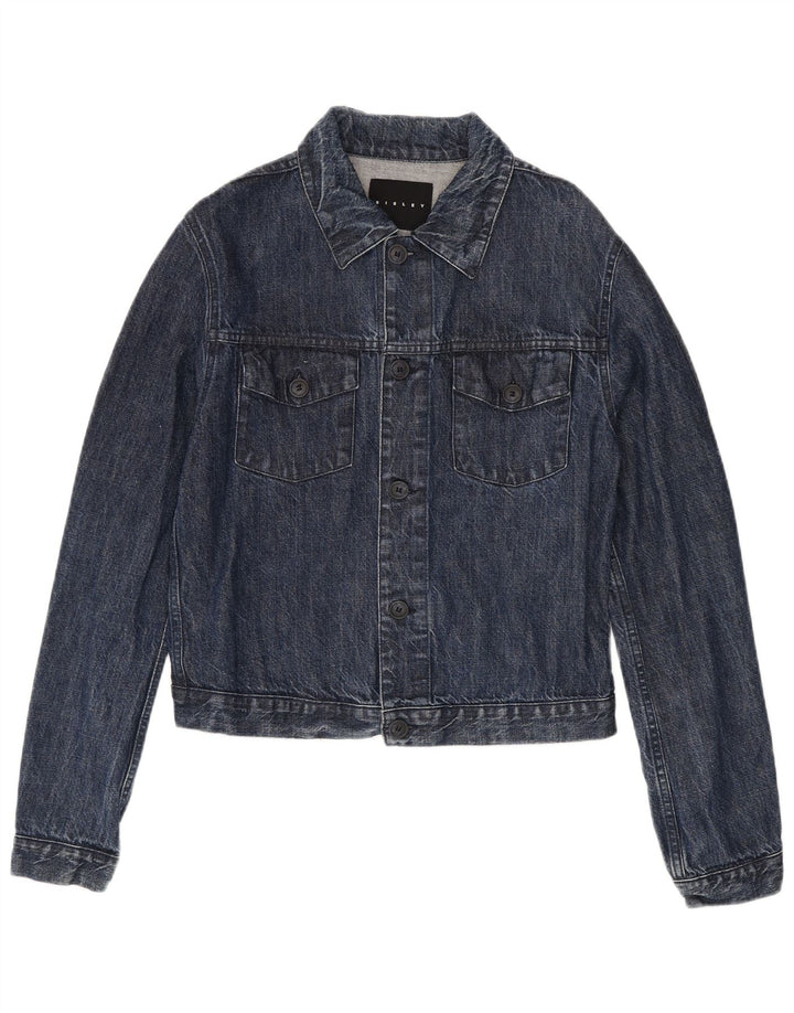 Sisley Chaqueta vaquera para mujer UK 44 Mediana Azul marino Algodón