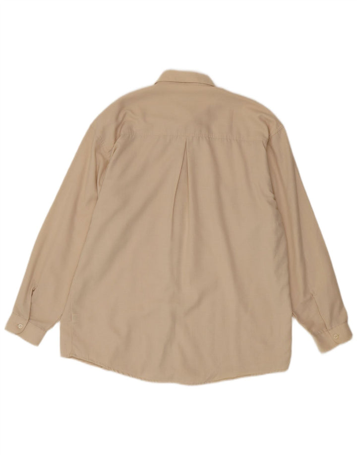 Vintage camisa de mujer Reino Unido 14 medio de poliéster blanco