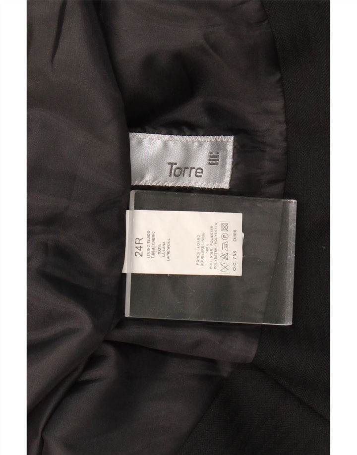 TORRE Boys Tailcoat Blazer Jacket 9-10 Years Black Wool