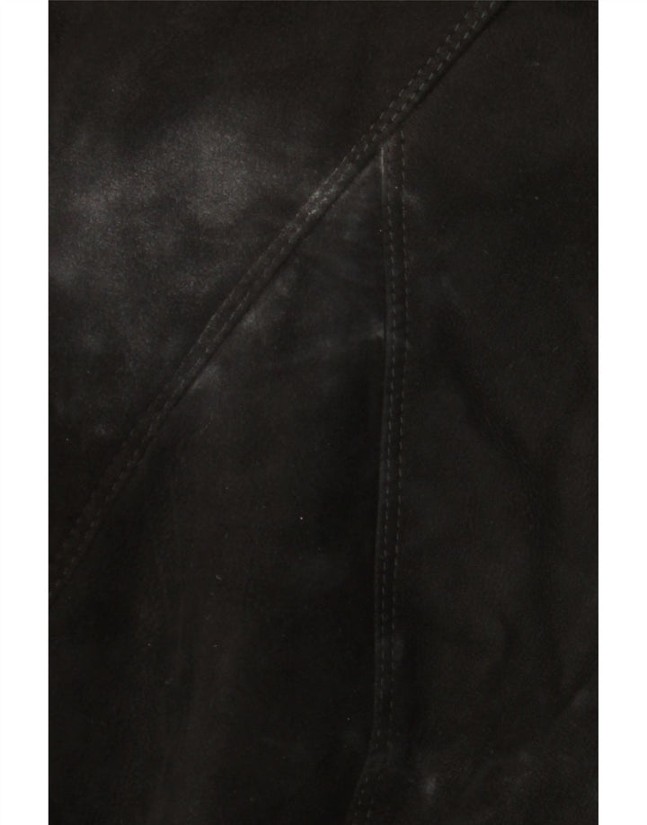 Vintage mujer shearling abrigo Reino Unido 18 XL negro