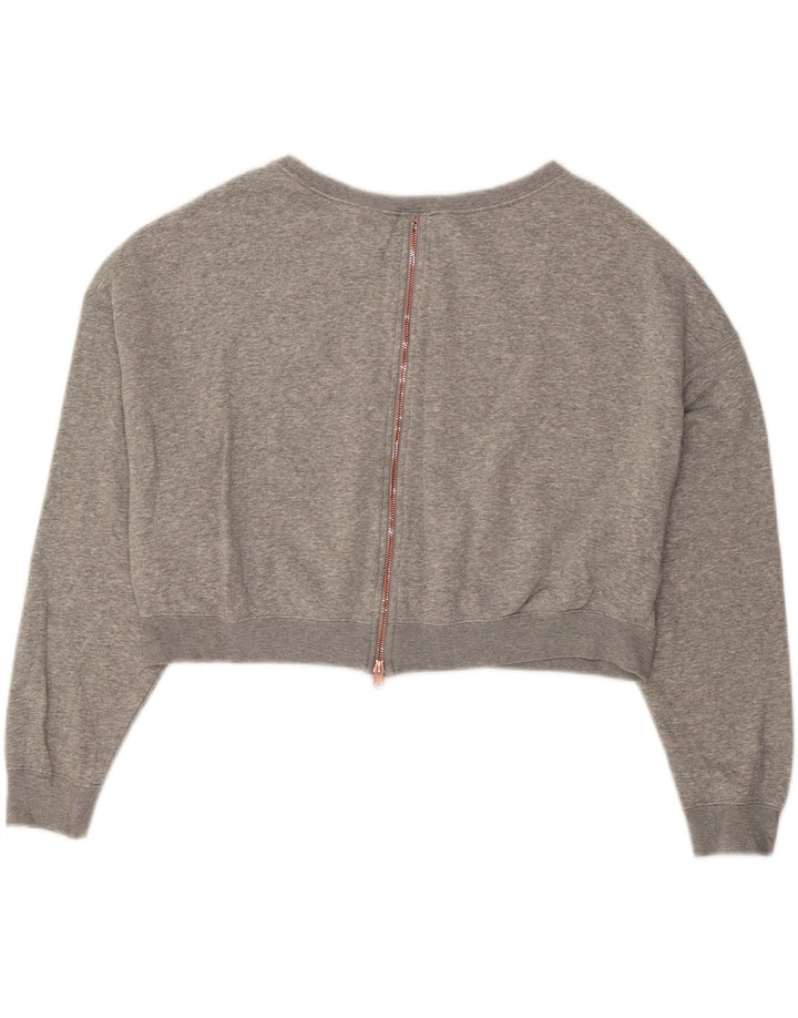 Nike - Sudadera extragrande con gráfico corto para mujer, talla 40, color gris