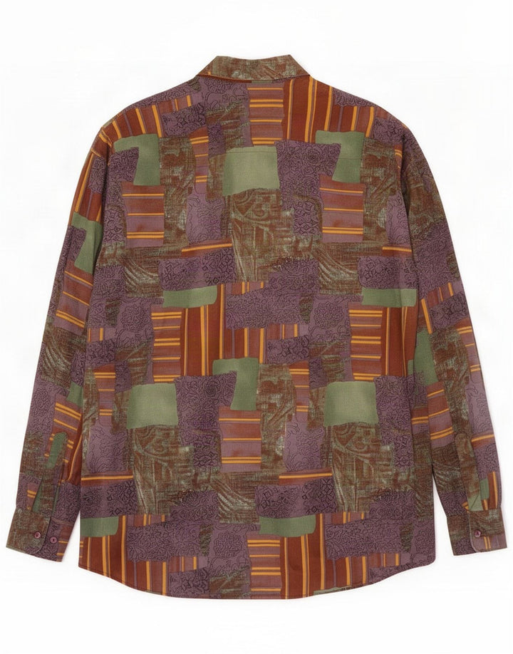 Angelo Litrico Camisa para hombre grande Viscosa patchwork multicolor