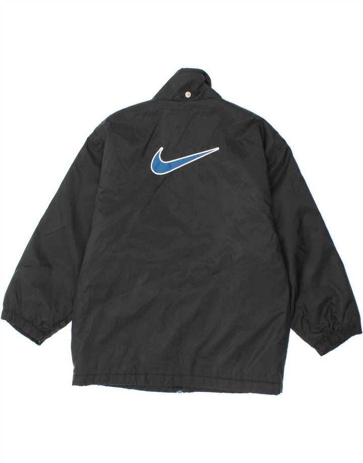 NIKE Boys Oversized Graphic Windbreaker Coat 8-9 Years Small Black Nylon Vintage Nike and Second-Hand Nike from Messina Hembry 