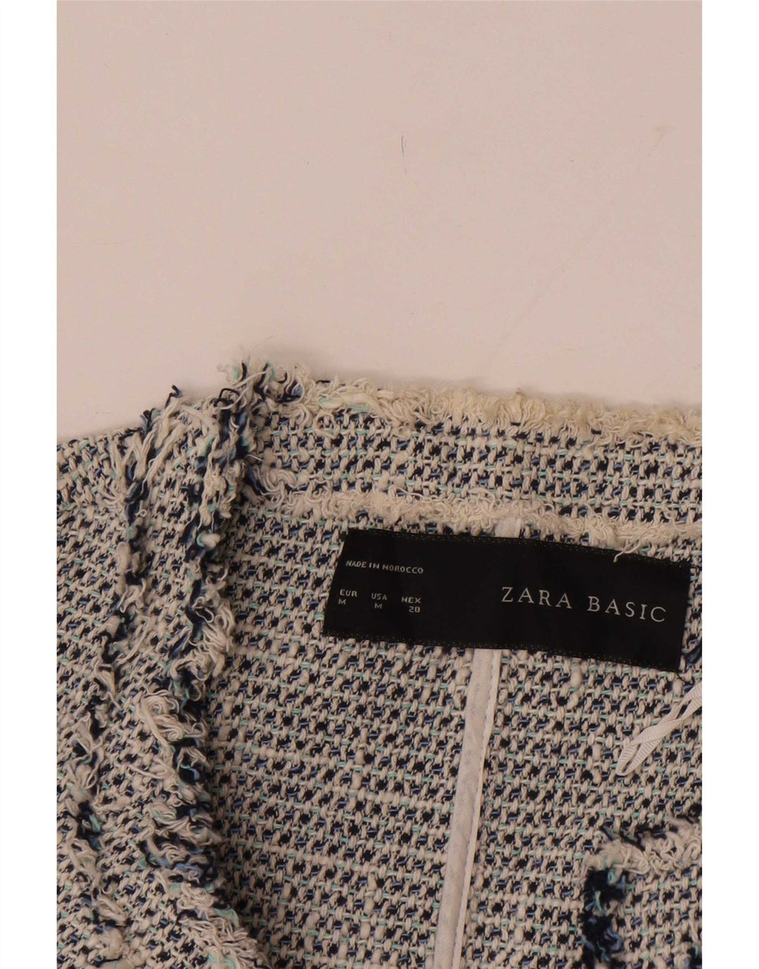 Zara Mujer Blazer Chaqueta Reino Unido 12 Algodón Gris Medio