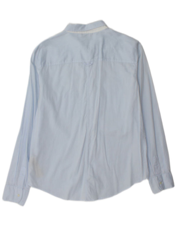 Camisa Massimo Dutti Mujer Talla 42 Grande Azul Rayas Algodon