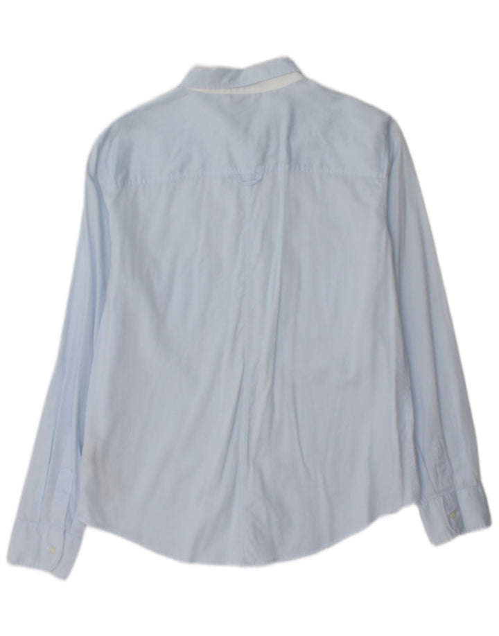 Camisa Massimo Dutti Mujer Talla 42 Grande Azul Rayas Algodon