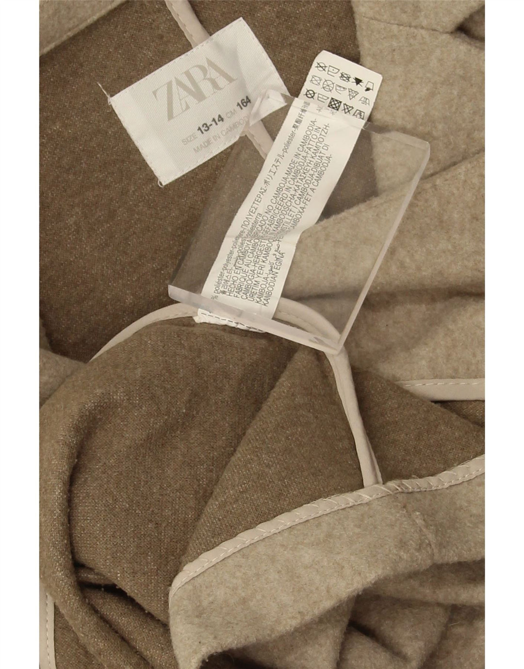 Zara Abrigo Niña 13-14 Años Beige Poliester