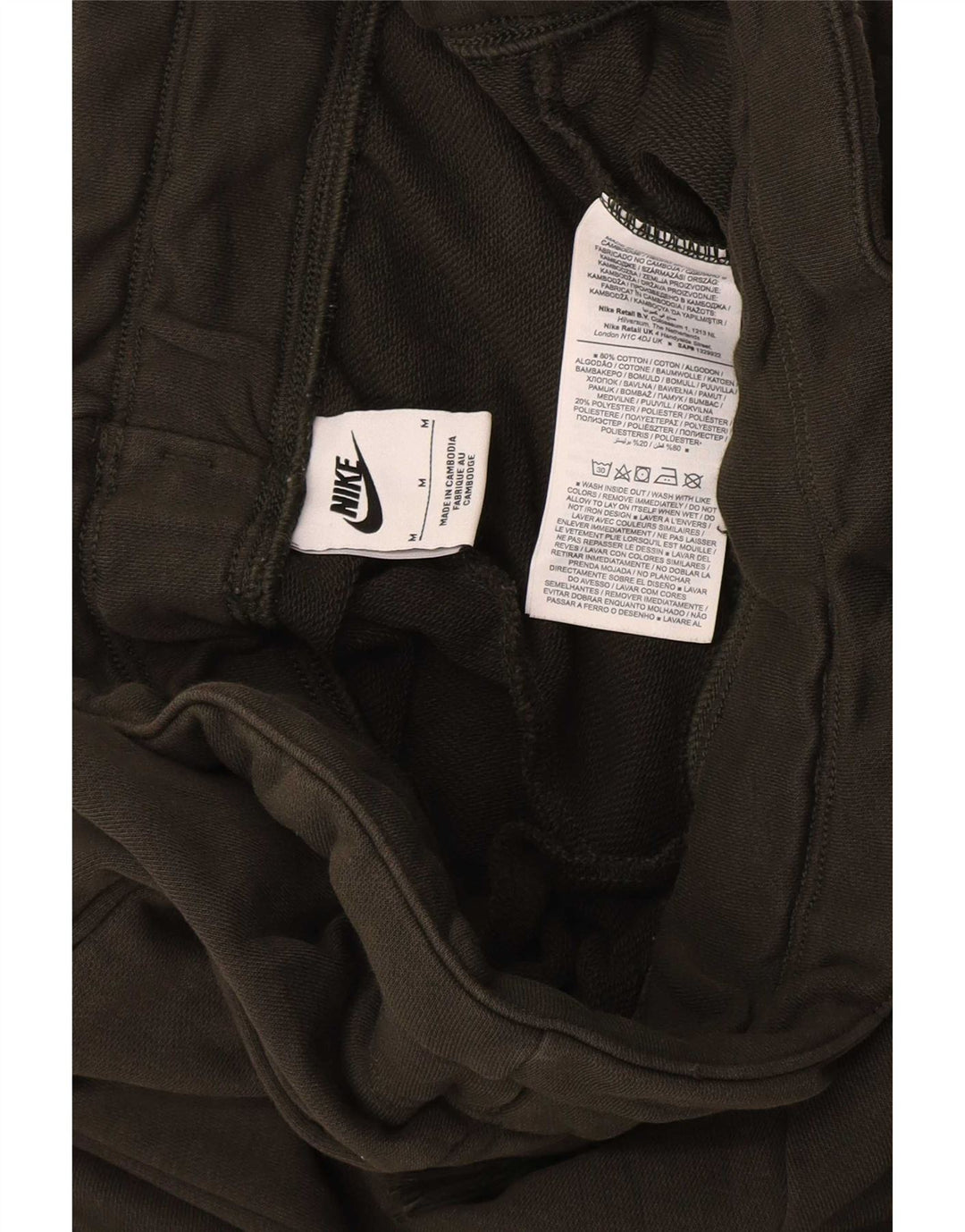 Nike Pantalones De Chándal De Pernera Ancha De Algodón Caqui Medio