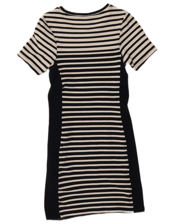 Topshop Vestido tipo camiseta para mujer UK 10 Small Azul marino Rayas Algodón