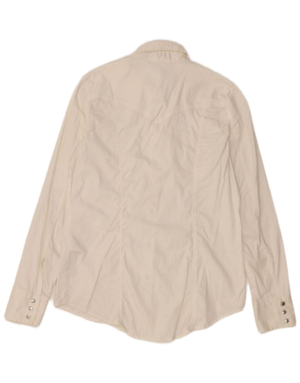 Camisa Gas Mujer UK 10 Small Algodón Blanco