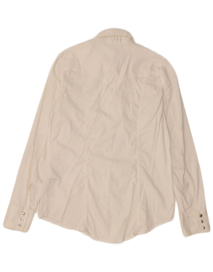 Camisa Gas Mujer UK 10 Small Algodón Blanco