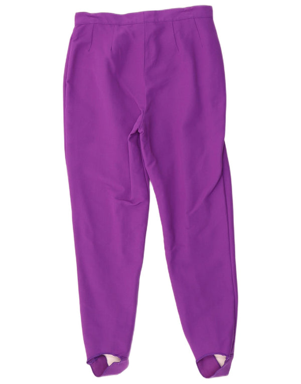 Vintage mujer estribo pantalones IT 46 grande W28 L29 púrpura acrílico deportes