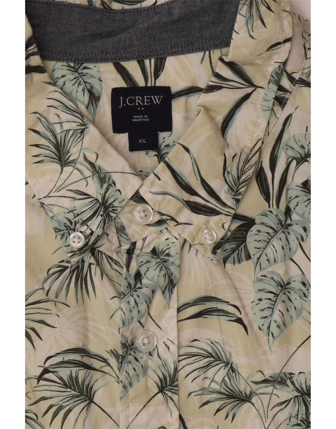 J. CREW Camisa de manga corta para hombre XL Amarillo Floral Algodón Hawaiano