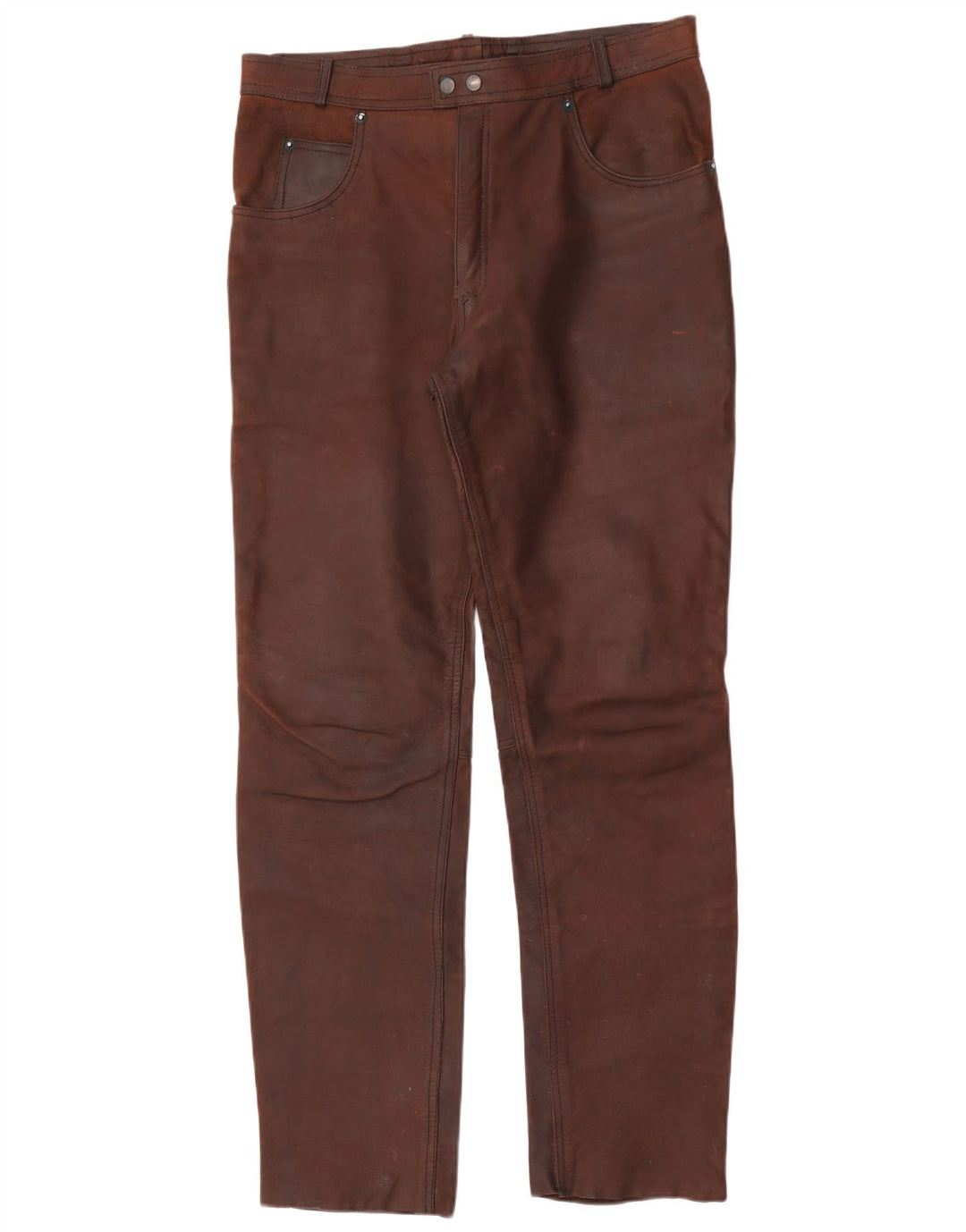 American Eagle Pantalones Rectos De Cuero Para Hombre W36 L32 Marrón