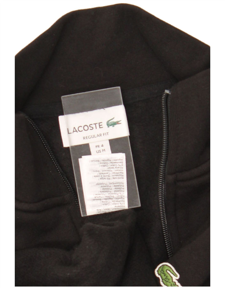 Lacoste Chaqueta de chándal de ajuste regular para hombre, talla 4, algodón negro mediano