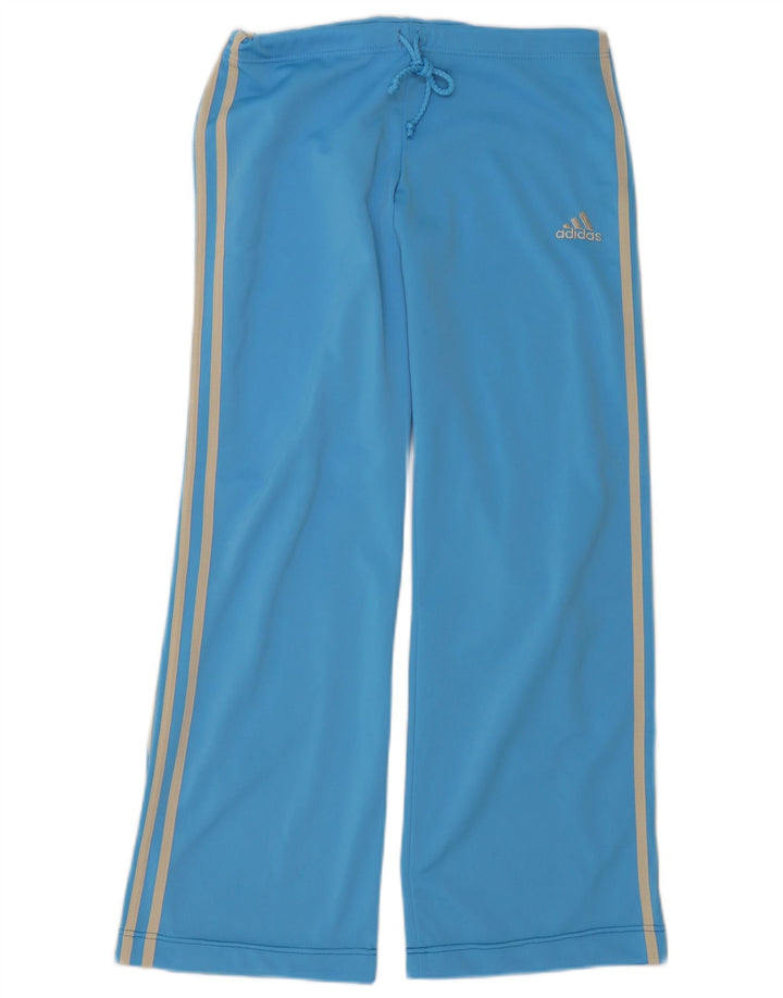 Adidas Pantalones de chándal de pierna ancha para mujer UK 44 Poliéster azul medio
