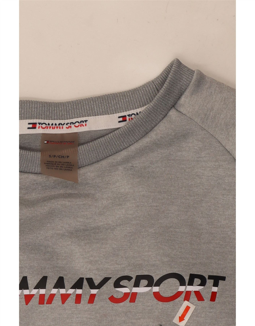 TOMMY HILFIGER Sudadera gráfica para hombre Jumper Small Grey Colorblock