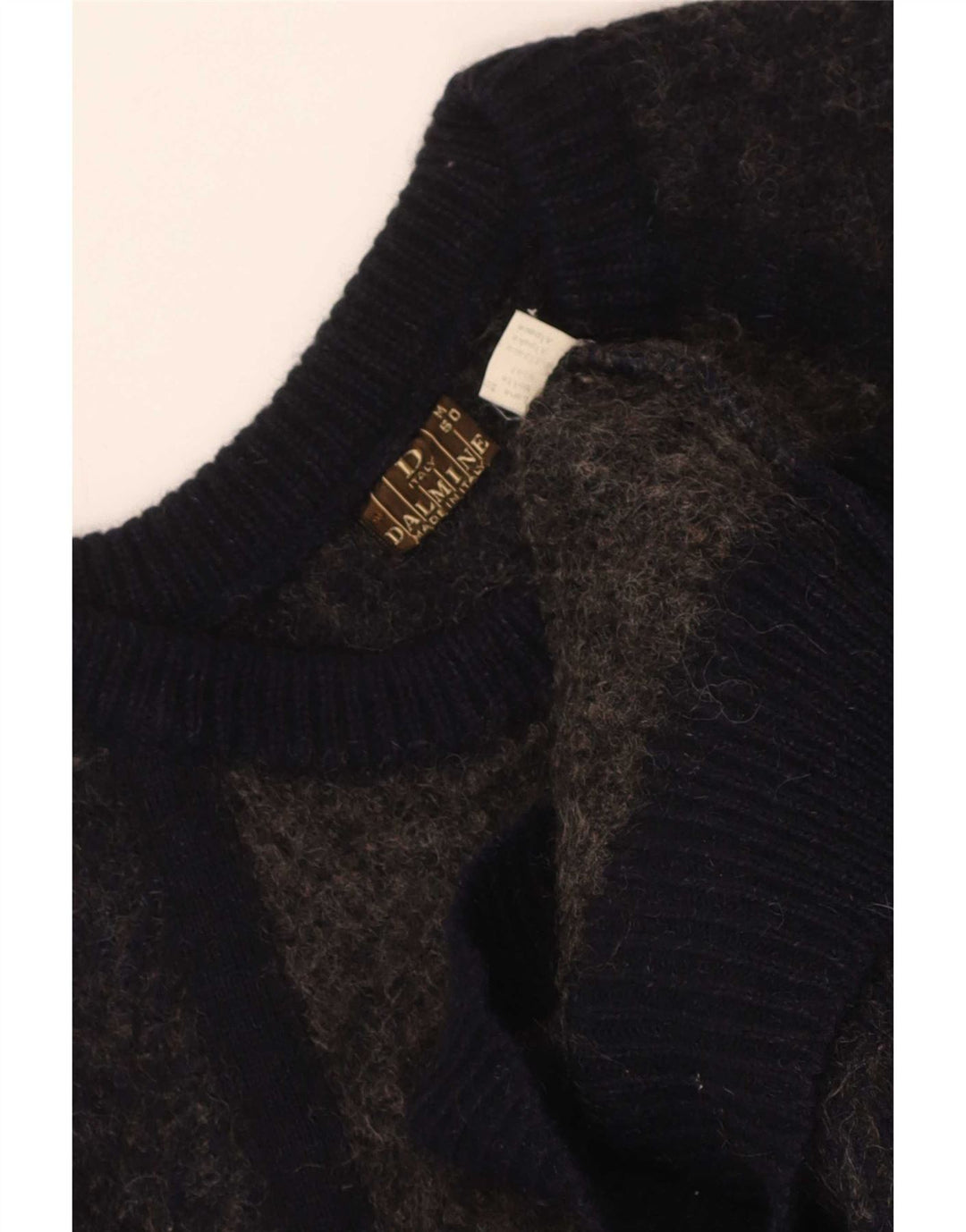DALMINE Jersey de cuello redondo para hombre IT 50 Lana gris medio con bloques de color