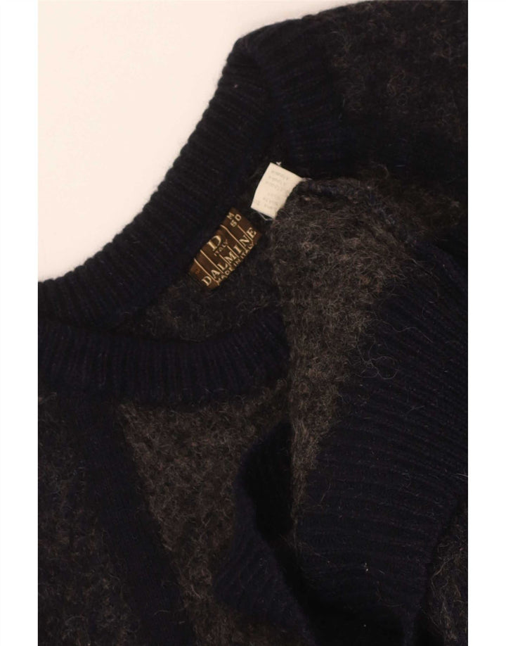 DALMINE Jersey de cuello redondo para hombre IT 50 Lana gris medio con bloques de color
