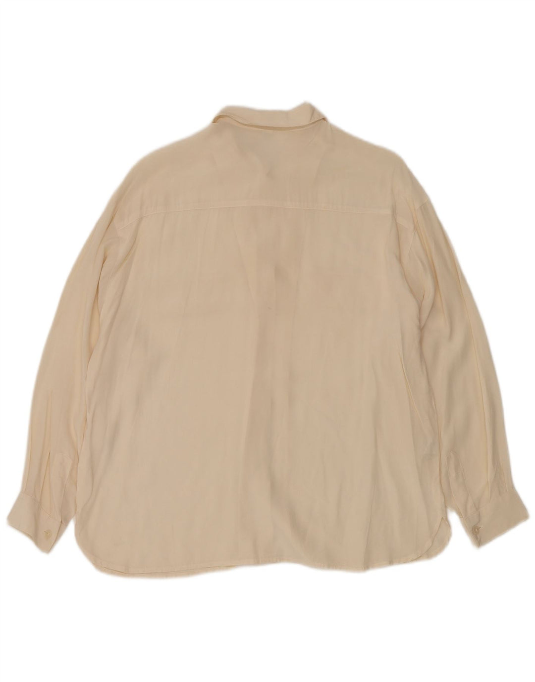 VINTAGE Camisa de Mujer Reino Unido 12 Medio Blanco Apagado