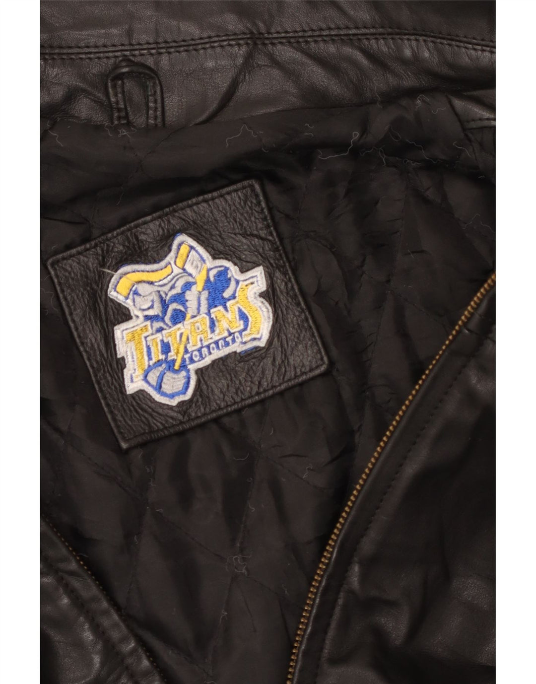 VINTAGE Abrigo de cuero para hombre Reino Unido 44 2XL Negro