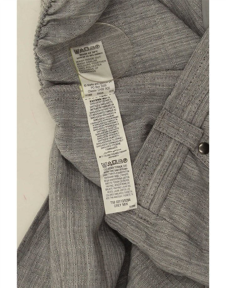 Marks & Spencer Pantalones cortos casuales para mujer UK 12 Medium W30 L27 Gris