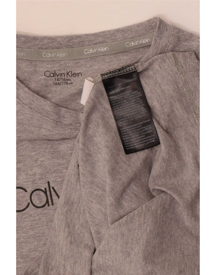 Calvin Klein Camiseta estampada regular para niños 14-15 años Algodón gris