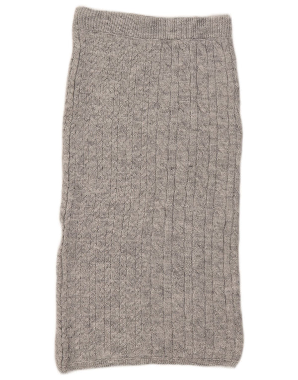 Marks & Spencer Falda Midi De Punto para Mujer Mediana W30 Acrílico Gris