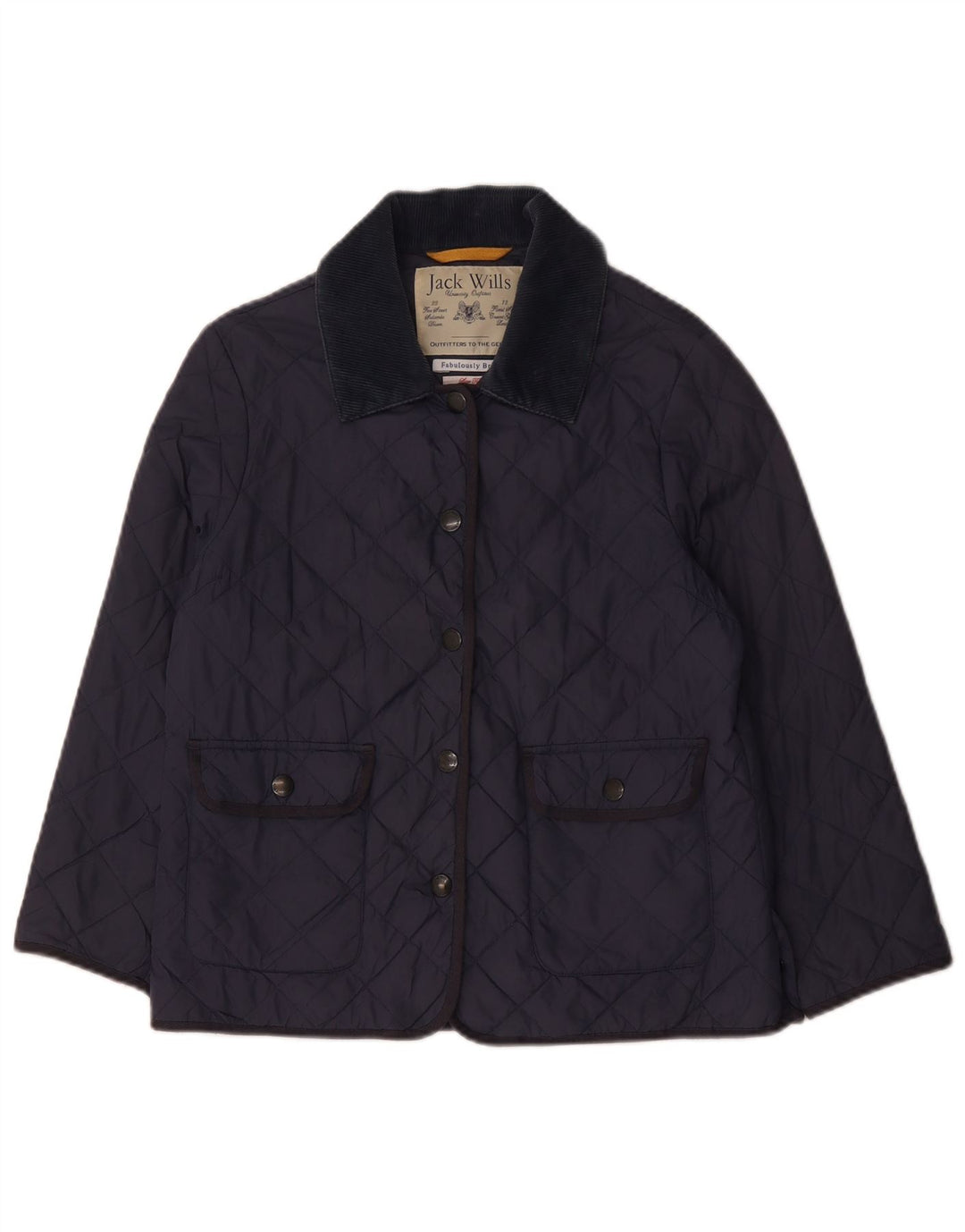 Jack Wills Chaqueta acolchada para mujer UK 12 Medium Azul marino Nylon