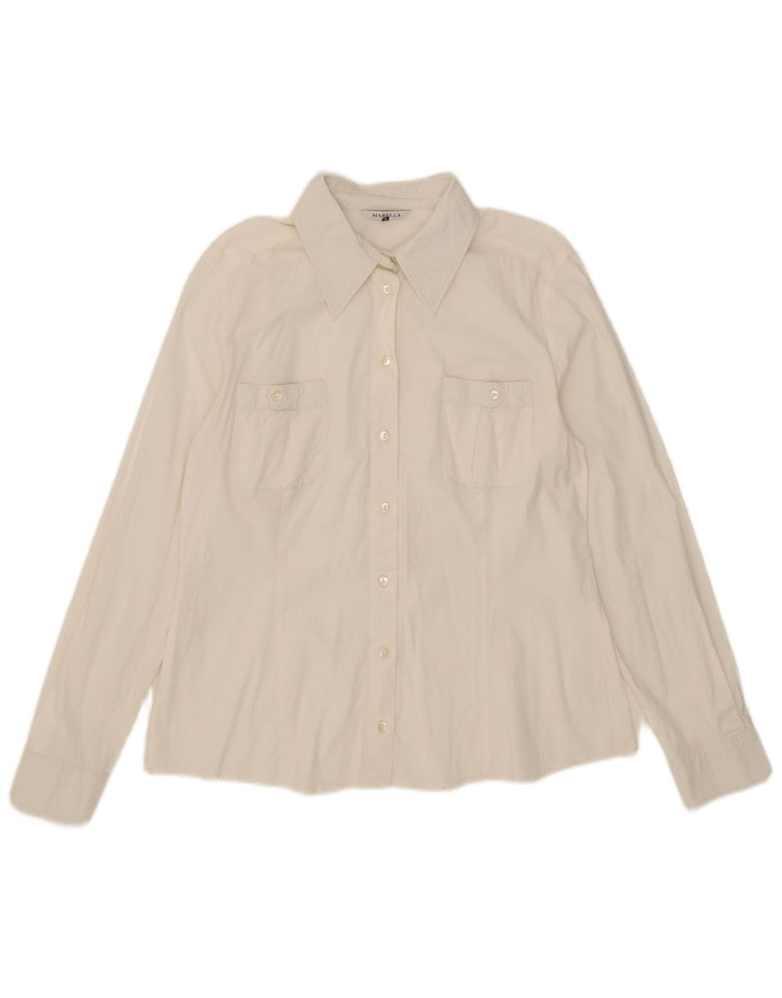 Marella Camisa para mujer Reino Unido 46 Grande Algodón blanco