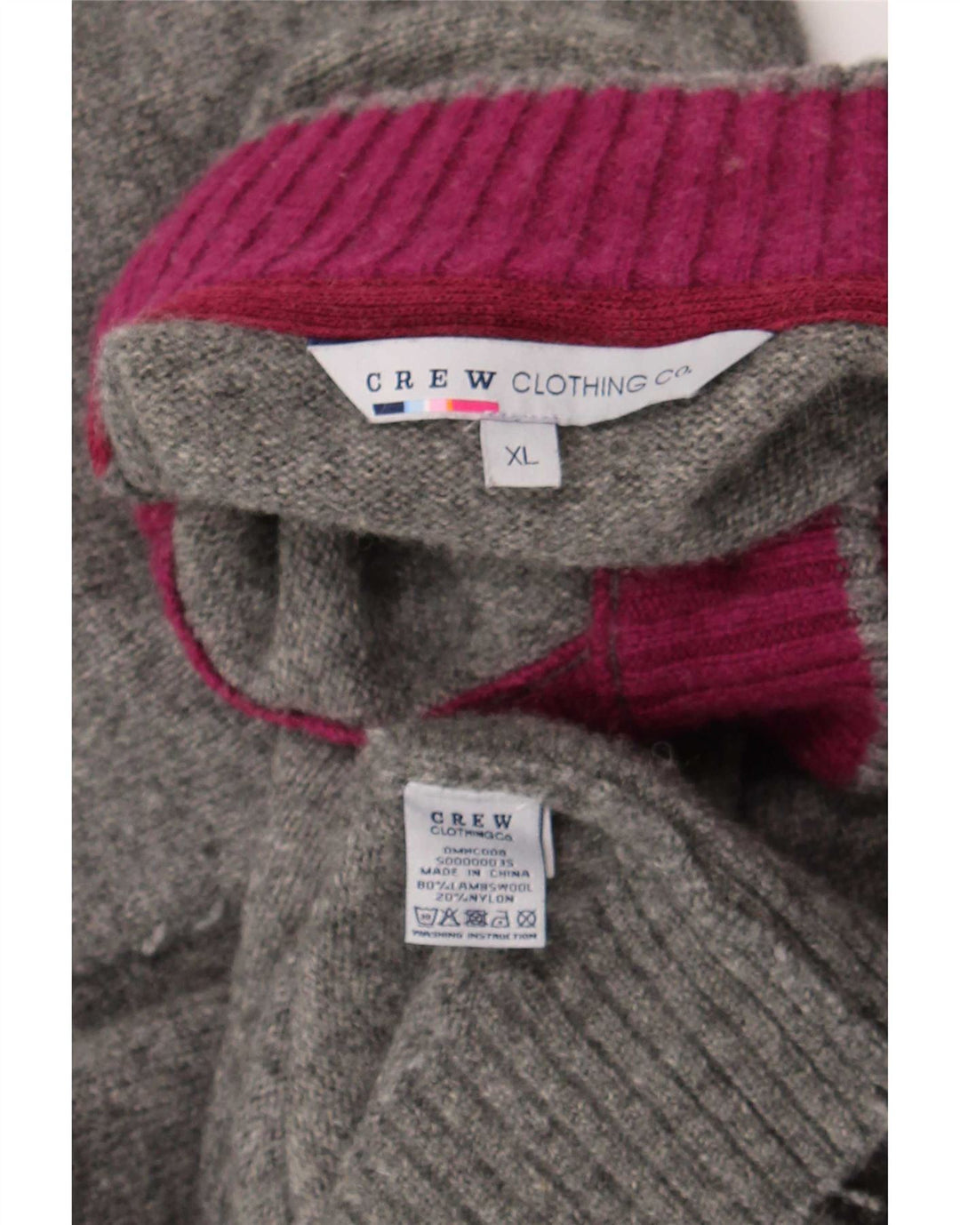 Crew Clothing - Jersey con cuello y botones para hombre, talla XL, lana gris