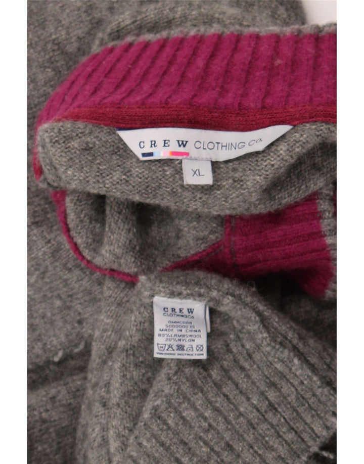 Crew Clothing - Jersey con cuello y botones para hombre, talla XL, lana gris
