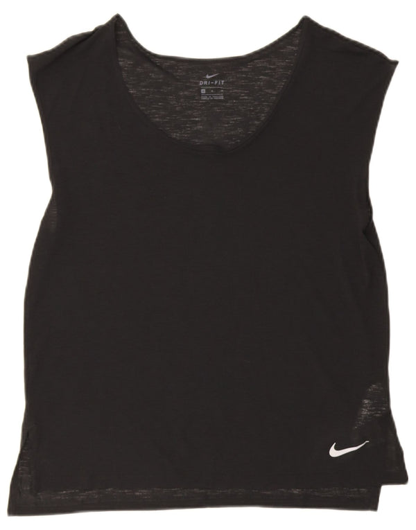 Nike Mujer Dri Fit Chaleco Top UK 14 Mediano Negro Poliéster